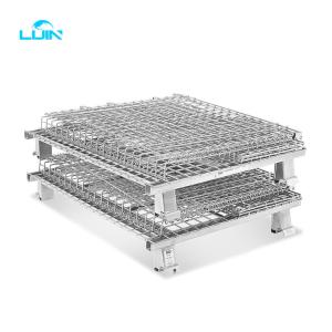 Heavy Duty Industrial Stackable Wire Mesh Pallet Cage Foldable Steel Mesh Box