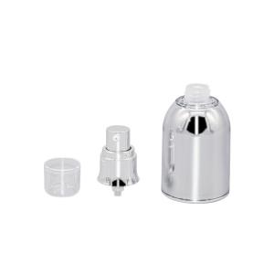 Full Electroplating Cosmetic Airless Pump Bottle 30ml 50ml 100ml Silver Acrylic