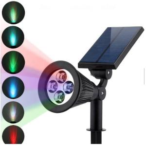 Solar Lights 2-in-1 Solar Powered 4 LED Adjustable Spotlight Wall Light