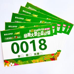 Customized/PANTONE/neon Color Race Bib Numbers with Rectangular Shape and