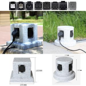 Outdoor Garden In-ground Lawn Electrical Power Sockets Outlet Imitation Marble