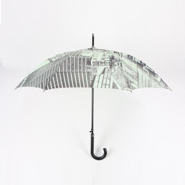 Quality Ladies Windproof Curved Handle Umbrella 23 Inch Full Color Printing Customized Designs wholesale