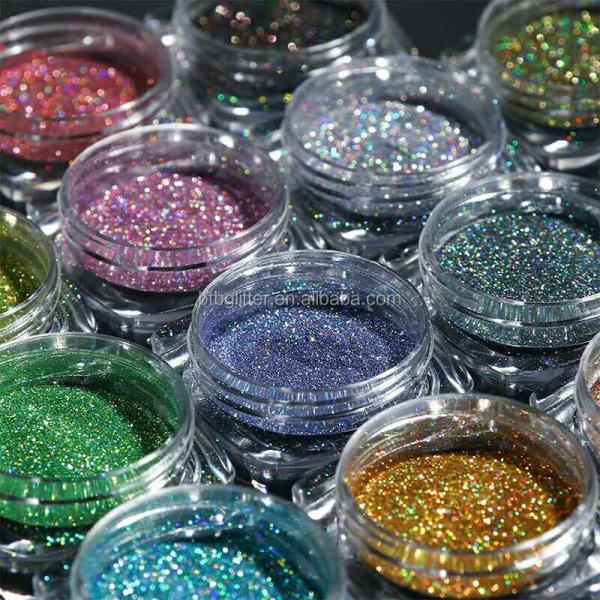 Holographic Fine Solvent Resistant Nails Art Glitter Powder 1/128 1/170 1/256 1/360 1/500 1/700 Fine Powder Glitter