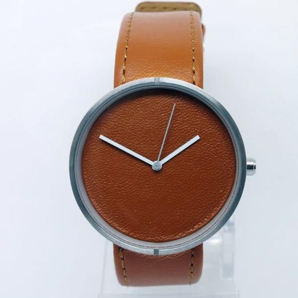 Quality Fashion design and color watch Stainless steel case with geniune leather strap watch wholesale