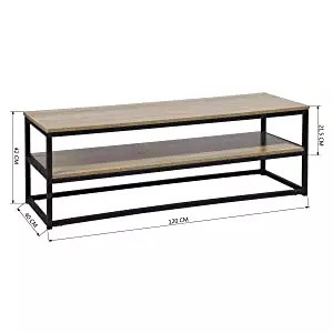 China 2 Shelves Metal Frame Living Room Furniture 120x40x42cm With Storage on sale