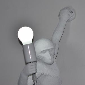 Monkey Lamp Wall Resin Black White Gold Right Left Side Monkey Wall Light (WH-VR