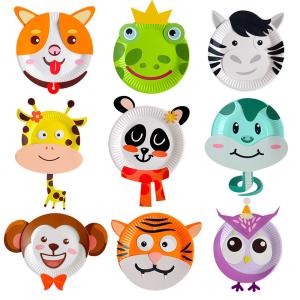 Toddlers 3D Animals Patterns Paper Plate Craft Kit Handmade Birthday Party