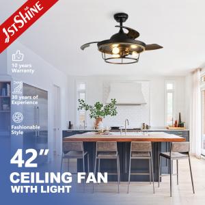 Cheap LED Light and Remote Control Ceiling Fan with Metal Lamp Body Energy Saving Design for sale