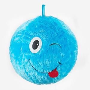 Unisex Fuzz Happy And Ugly Faces Plush Toy Ball Inflatable Bouncing Fabric Pvc