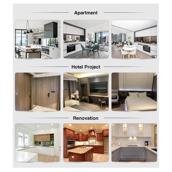 Modular Kitchen Cabinets Discount Dark Grain Melamine Board Doors for Large Kitchens