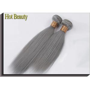 Silver Grey 100% Virgin Human Hair Extensions Double Machine Weft No Tangling