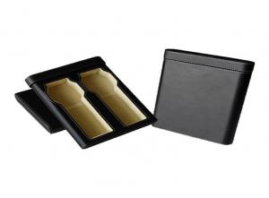 China Custom Watch Packing Box / Travel PU Leather Watch Strap Box With 2 Slots Storage on sale