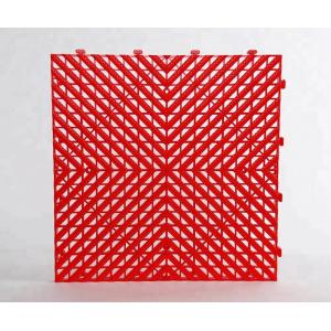Red Rot Proof Interlocking Garage Carpet Tiles Load 2500N