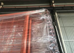 China Orange Color RAL 2009 POWDER coated Temporary Security Fencing Panels 2.1mx2.4m OD 32mm wall thick 1.40mm on sale