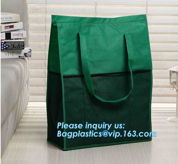 Quality New design recycle rope handle non woven bag with eyelet, Customized printing non woven bag flat punch bag for shoes&gar wholesale