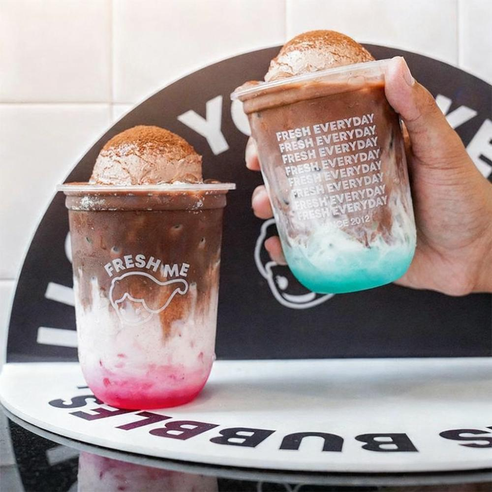 Custom U Shape Disposable Iced Coffee Cup 16oz Clear Cold Drinks Plastic Cups