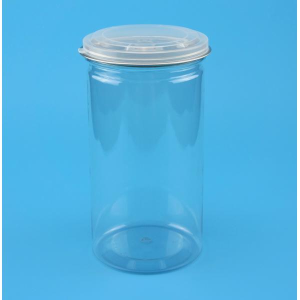 Quality Clear Low Profile Plastic Jars , Anti Bacteria Pet Jar With Aluminium Lid wholesale