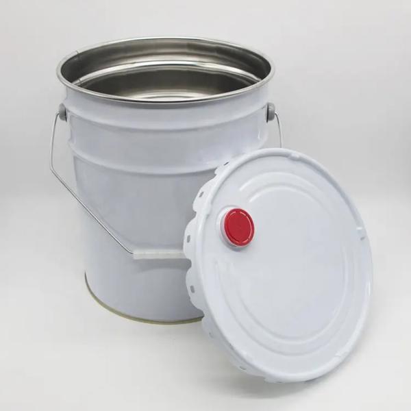 Custom Logo Leak Proof Cylindrical Iron Tinplate Pail With Lid For Chemical Liquid Storage
