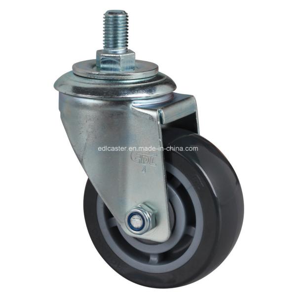 Quality Edl Medium 4" 200kg Threaded Swivel PU Caster 6434-76 Swivel Design for Easy Maneuvering wholesale