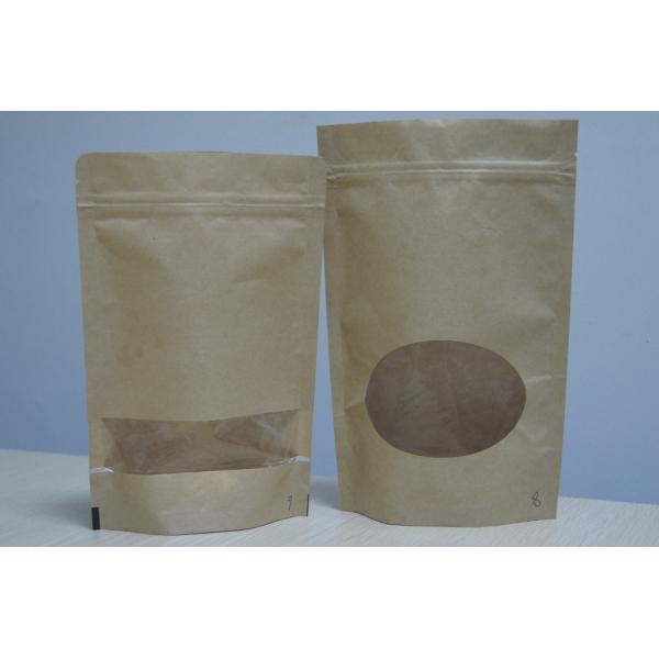 Quality Eco-friendly Customized Paper Bags With Resealable Zipper And Window wholesale