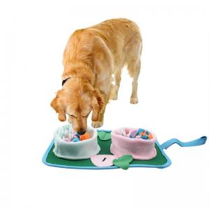 China Portable Pet Slow Food Anti-Choking Dog Bowl Folding Polar Fleece Double Food Licking Plate Food Pad on sale