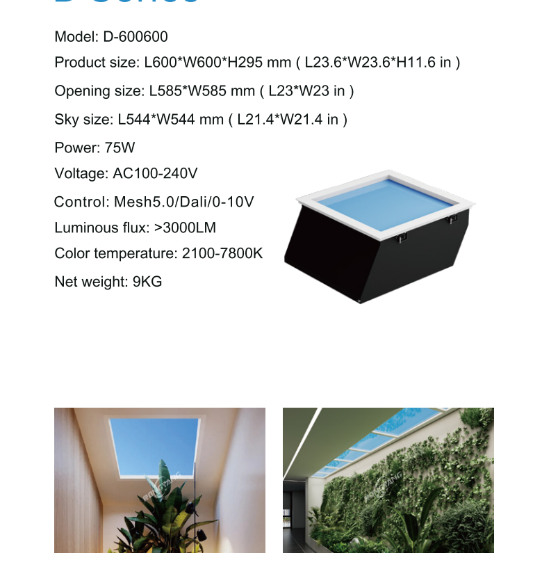 Factory Artificial LED Skylight with Remote And App Control