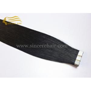 Top Quality 22 Inch Jet Black #1 Tape In Remy Human Hair Extensions 2.5 Gram X 20 Pieces For Sale