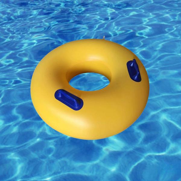 OEM Aqua Park Double Tube Yellow Plastic Inflatable Swimming Floating Rings With