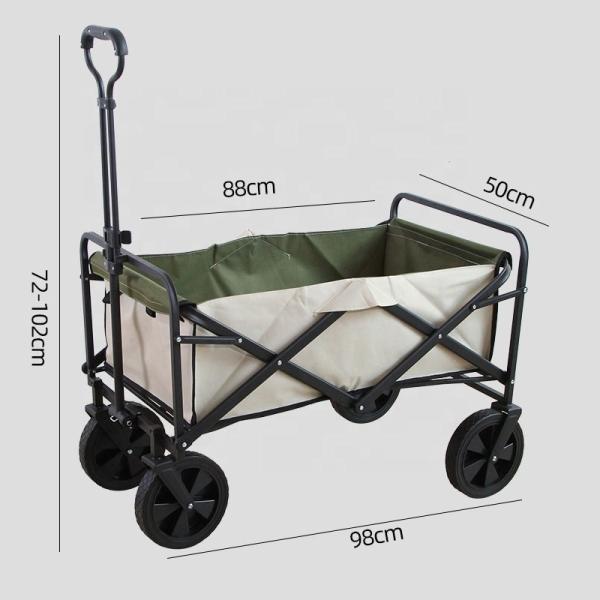 Quality Lightweight Folding Wagon Cart 150L Capacity 100kg Load Steel Frame wholesale