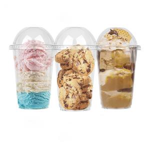 China PET PLA Plastic Cups With Lids 100% Biodegradable Transparent Cold Food 16oz on sale