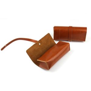 Soft pu leather sewing eyewear glasses sunglasses case