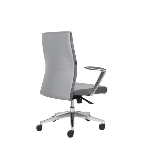 3.2mm 360d PU Leather Revolving Chair Middle Back For Conference