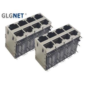 4 Channels 0.2mm Copper Alloy 2X4 Ports Magnetic RJ45 Connector