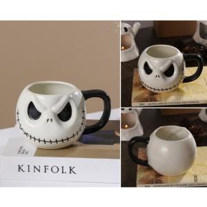 Halloween Skull Cup With Handle Lidless Ceramic Cup Funny Water Mocha Cup 600ML