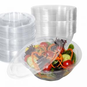 China Recyclable Plastic Disposable Container Salad Tray Food / Fruit Bowl With PET Lid on sale