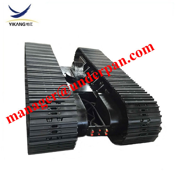 Hydraulic crawler steel track undercarriage system for mobile crusher drilling