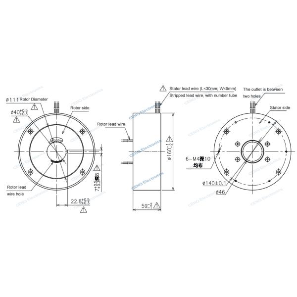 Low Temperature Slip Ring with 100M Ethernet Signal For High Altitude Airborne