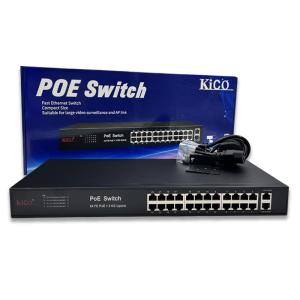 China High Performance Ethernet RJ45 POE Switch 24 POE + 2 Uplink Compact Size For Extensive Video And AP Link on sale