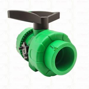 Lock Ball PPR Double Union Ball Valve With Plastic Ball S2.5 20-63MM Customized