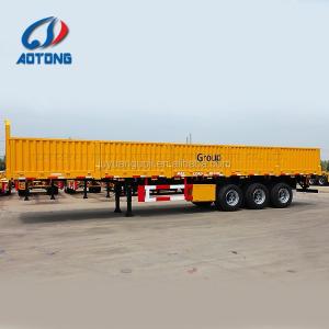 Tri-angle 50tons drop side wall bulk cargo transporting sidewall semi trailer