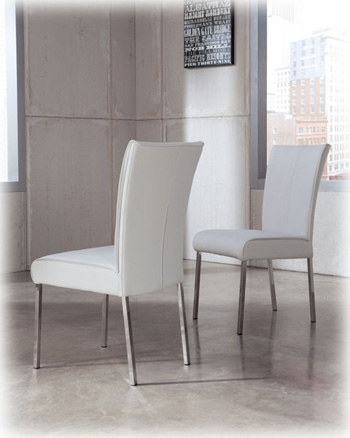 Contemporary Leather Dining Chair Easy Cleaning With High Back Dc-7328