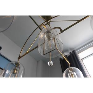 Fulcrum Round Chandelier Brass Crystal Light Customized with 50.8 kg Weight