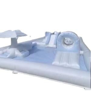 Cheap Shipping Way By Sea Kindergarten Water Slide Pool for Outdoor Inflatable Obstacle Race for sale