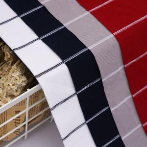 Pure Cotton Single Jersey Fabric Lightweight Breathable Striped Soft Texture