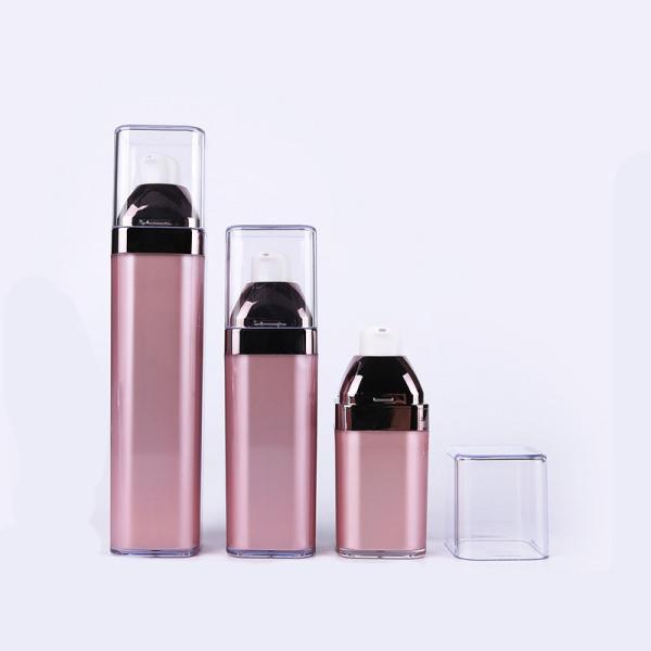 Quality Pink Airless Cosmetic Bottles With Double Body Design wholesale