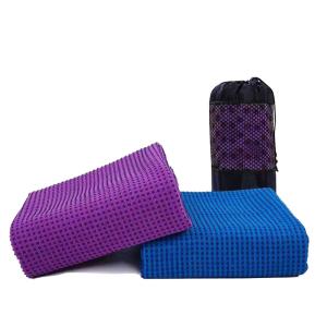 Portable Absorbent Recycled Eco-friendly Suede Custom Microfiber Yoga Towel With Grab Anti Slip
