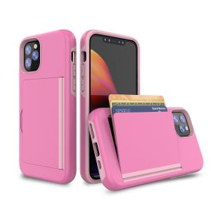 Shockproof Heavy Duty Cell Phone Cases Dual Layer Card Pocket Holder For Iphone