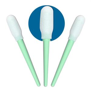 Polypropylene Cleanroom Products Esd Sponge Head Green Plastic Handle Foam Swab