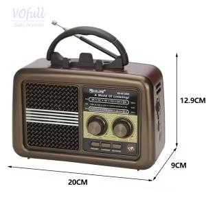 FM/MW/SW 3 Band Portable Radio Player with USB/TF Slot Rechargeable Battery Pack