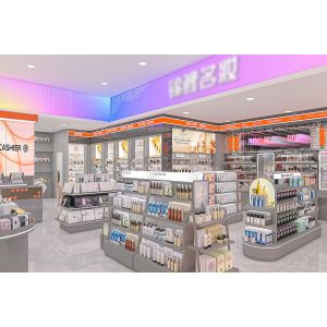 BKC014 Retail Display Showcase Beauty Mall Booth Cosmetic Kiosk Display for